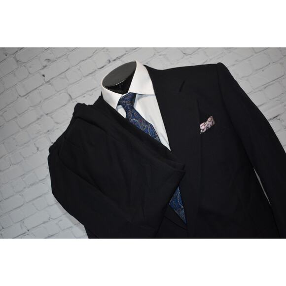 Jos A Bank Suit 2 Piece 2 Button Mens Size Jacket 41 Reg Wool Blue Pants 34 x 29 - Picture 1 of 13